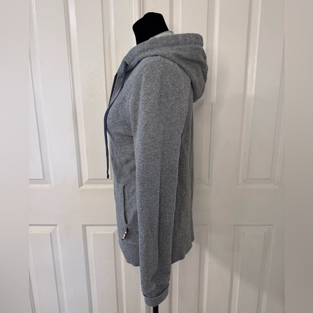 Hudsons Bay Full Zip Jacket Hoodie Sz S French Terry Retro Striped Gray Womens - Picture 5 of 15